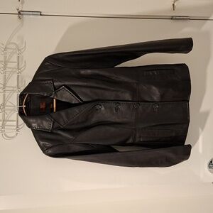 Danier Women's Genuine Leather Single-breasted 90's Blazer Jacket (Size XXS)